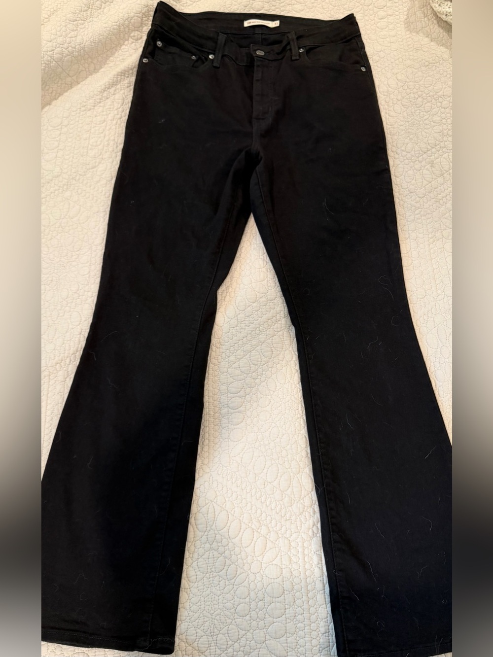 Levi’s 725 High Rise Bootcut Black Jeans Women’s 31 Stretch Flare Denim - Picture 2 of 7